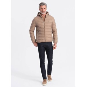 Ombre Men's satin-finish bomber jacket with contrasting ribbed cuffs - black