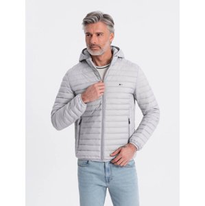 Ombre Men's satin-finish bomber jacket with contrasting ribbed cuffs - black