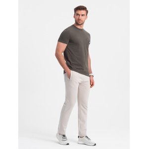 Ombre Men's sweatpants with unlined leg - light beige