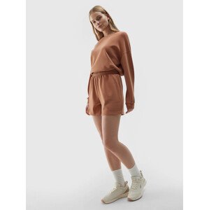 Women's sweat shorts with modal 4F - brown