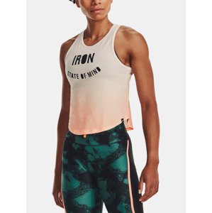 Orange-white women's tank top Under Armour Project Rock State of Mind Tnk
