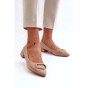 S. BARSKI Low Heel Pumps With Eco Suede Embellishment S.Barski