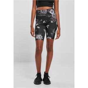 Women's High Waist Tech Mesh AOP Cycle Shorts darkflower