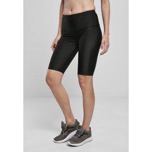 Women's Shiny Rib Cycle shorts with high waist black