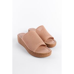 Capone Outfitters Women's Knitwear Wedge Heel Slippers