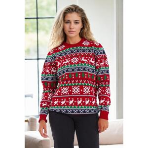 88147 Dewberry Christmas Womens Sweater-RED
