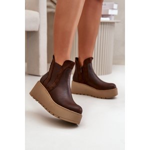 PE2 Women's Insulated Platform And Wedge Boots Brown Mivanira