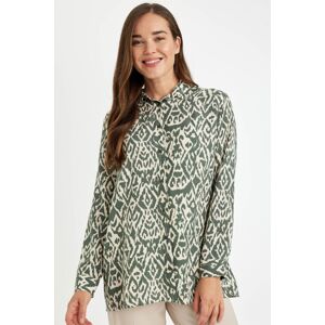 DEFACTO Loose Fit Shirt Collar Patterned Long Sleeve Shirt Tunic