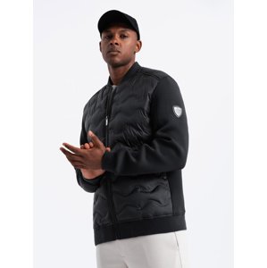 Ombre Men's quilted bomber jacket - black