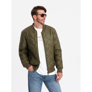 Ombre Men's embossed bomber jacket - olive