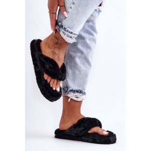 Women's leather slippers Papcie black Elma