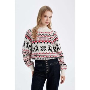 DEFACTO Regular Fit Patterned Half Turtleneck Sweater