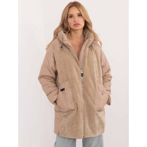 Brown transitional jacket with corduroy inserts