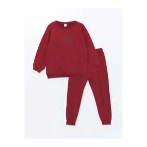 LC Waikiki Crew Neck Long Sleeve Printed Baby Boy Sweatshirt and Tracksuit Bottom 2-Piece Set