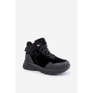 Insulated men's lace-up trekking shoes black Zerista