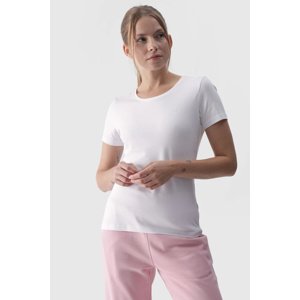 Smooth Women's T-Shirt With Logo White 4F 4FWMM00TTS