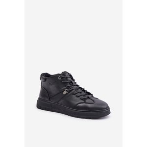 Leather Insulated Sneakers Boots Men Lee Cooper Black