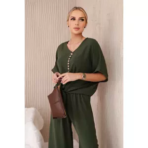 Women's blouse + trousers set - khaki