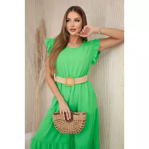 Dress with ruffles light green
