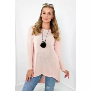 Sweater with necklace powder pink