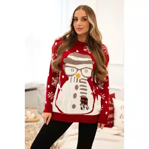 Christmas sweater with red snowman