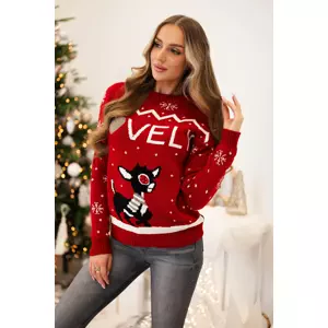 Christmas sweater with red lettering