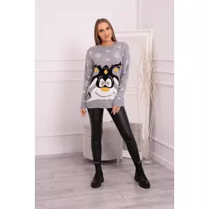 Christmas sweater with reindeer gray