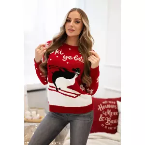 Red sweater with a Christmas motif