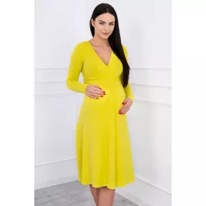 marka niezdefiniowana Dress cut under the bust, long sleeve kiwi