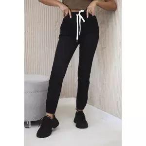 Happy Socks Denim trousers with a drawstring black