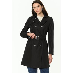 Z6642 DEWBERRY WOMEN'S TRENCH COAT-BLACK