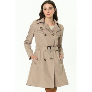 Z6642 DEWBERRY WOMEN'S TRENCH COAT-BEIGE