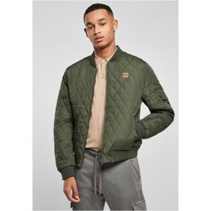 Diamond Quilt Nylon Jacket Olive