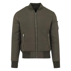 Basic Quilt Bomber Jacket Olive