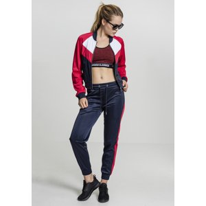 Women's Short Raglan Track Jacket Navy/Fiery Red/White