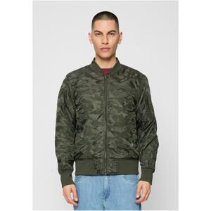 Tonal Camo Bomber Jacket Dark Olive