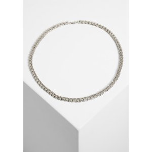 Necklace with rhinestones - silver color
