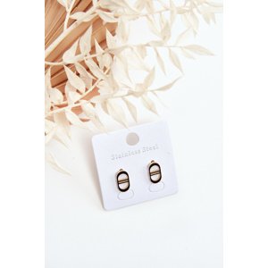 Glam Chic Oval Stud Earrings gold