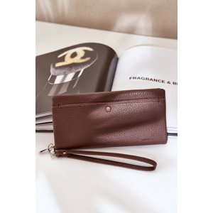 marka niezdefiniowana Large Women's Wallet With Embossing Eco Leather Chocolate Martiel