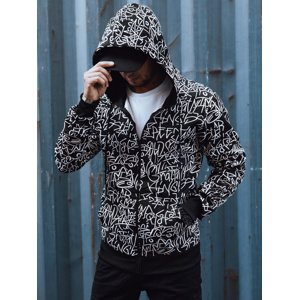 Bluza męska rozpinana z nadrukiem czarna Dstreet