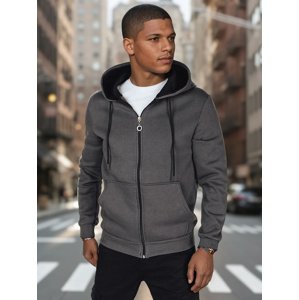 Bluza męska rozpinana basic z kapturem grafitowa Dstreet