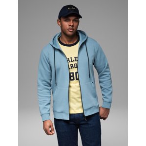 Ombre Unzipped hoodie sweatshirt in streetwear style - light blue