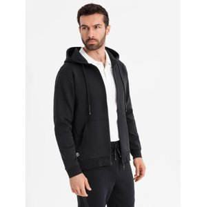 Ombre Unzipped hoodie sweatshirt in streetwear style - black