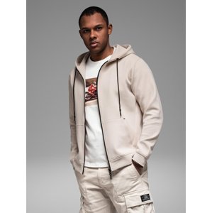 Ombre Sweatshirt unzipped hoodie in streetwear style - sand
