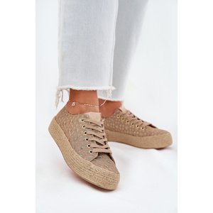 Patterned Women's Platform Sneakers With Weaving Lee Cooper