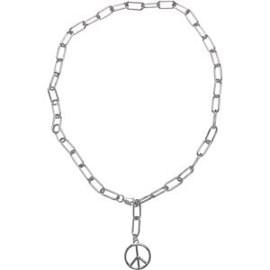 Y Chain Peace Necklace - Silver Color