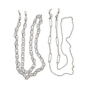 Multifunctional Chain with Pearls 2-Pack - Silver Colors