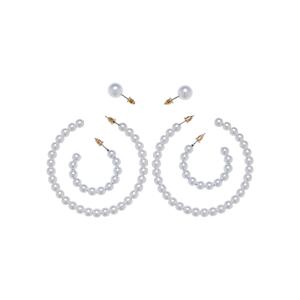 Pearl hoop earrings 3-pack