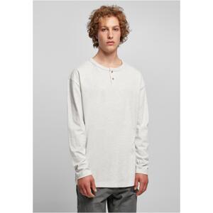 Eco-friendly Oversized Henley Long Sleeve Light Grey
