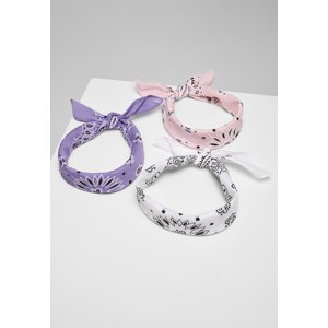 Multicolor Bandana 3-Pack Purple+White+Pink